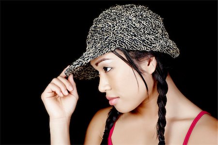 peter griffith - Profile of Woman Wearing Hat Foto de stock - Con derechos protegidos, Código: 700-03848880
