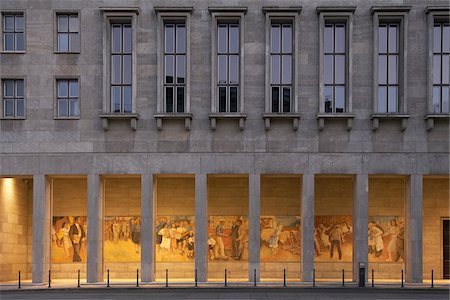 political - Communist Mural on German Finance Office, Berlin, Germany Stock Photo - Rights-Managed, Code: 700-03849244