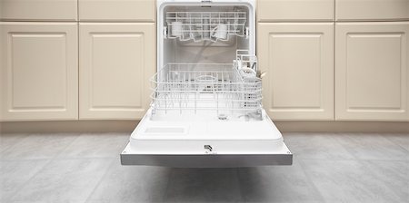 Open Dishwasher Stock Photo - Rights-Managed, Code: 700-03849727