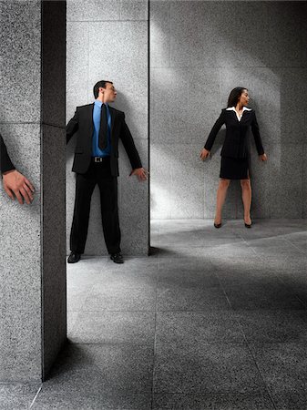 sneaky man - Business People Hiding from Each Other Stock Photo - Rights-Managed, Code: 700-03891180