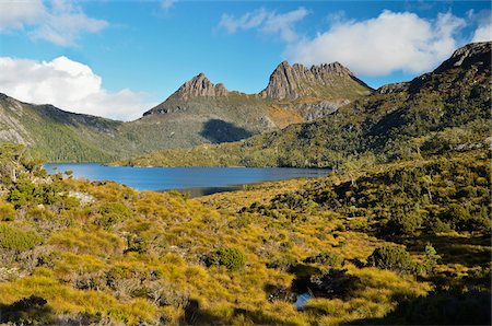 pictures of land and vegetation - Cradle Mountain and Dove Lake, Cradle Mountain-Lake St Clair National Park, Tasmania, Australia Stock Photo - Rights-Managed, Code: 700-03907029