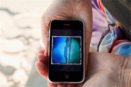 smartphone beach - Woman's Hands Holding Smartphone Stock Photo - Rights-Managed, Code: 700-03907386