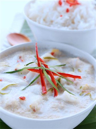 Individual portion of Fish Amok Cambodian cuisine Stock Photo - Rights-Managed, Code: 824-07585842