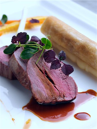 restaurant plate - gourmet beef meal by Andy Taylor of Taylormade food Stock Photo - Rights-Managed, Code: 824-07585926