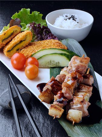 simsearch:824-07586200,k - Teriyaki skewers Foto de stock - Con derechos protegidos, Código: 824-07585965