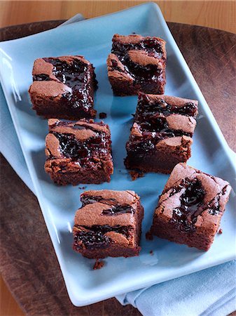 Brownies with jam Stock Photo - Rights-Managed, Code: 824-07586170