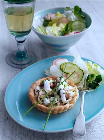 Onion mushroom and feta flan Photographie de stock - Rights-Managed, Code: 824-07586255