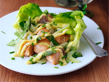 Salmon salad Foto de stock - Con derechos protegidos, Código: 824-07586294