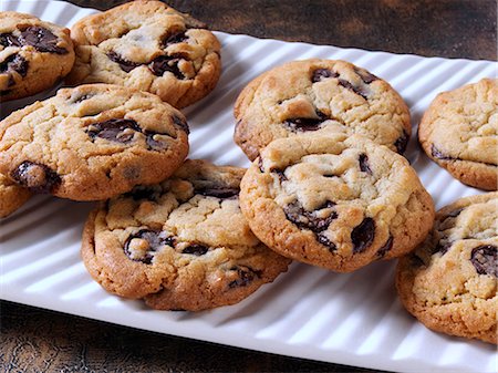 Chocolate chip cookies Stock Photo - Rights-Managed, Code: 824-07586400