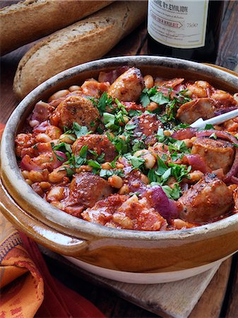 smoked meat - Cassoulet Stock Photo - Rights-Managed, Code: 824-07586402