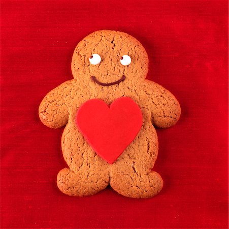 Biscuit de Valentines gingerbread man Photographie de stock - Rights-Managed, Code: 824-02291771