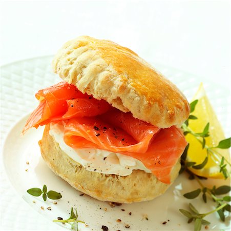 scone - Salmon and cream cheese scone Stock Photo - Rights-Managed, Code: 824-02291885