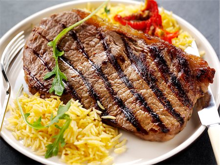 Steak and Rice Stock Photo - Rights-Managed, Code: 824-02888265
