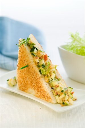 Speck, Ei und Zucchini Mini sandwich Stockbilder - Lizenzpflichtiges, Bildnummer: 825-05814234