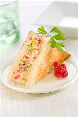 King crab,ham and lettuce mini sandwich Stock Photo - Rights-Managed, Code: 825-05814235