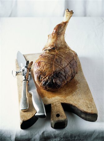 roast (cut of meat) - Roast leg of lamb Stock Photo - Rights-Managed, Code: 825-05814315