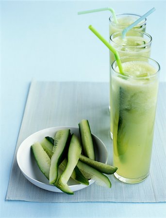 Chilled cucumber smoothies Stock Photo - Rights-Managed, Code: 825-05814537