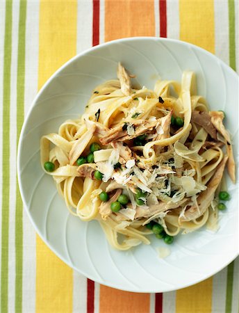 Tagliatelles with chicken,peas and parmesan Stock Photo - Rights-Managed, Code: 825-05814533