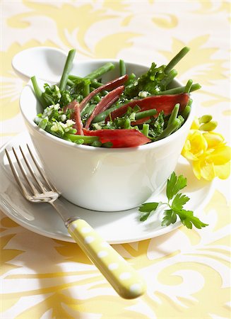 simsearch:825-02302826,k - Duck magret and green bean salad Stock Photo - Rights-Managed, Code: 825-05814704