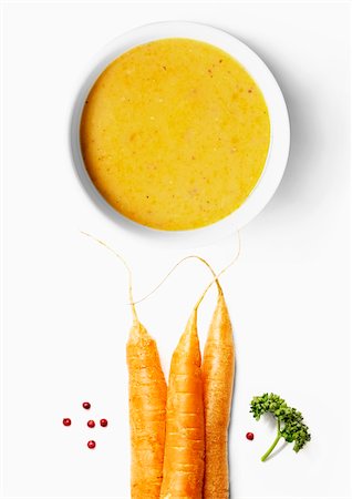 soup top view - Carrot soup Stock Photo - Rights-Managed, Code: 825-05815448