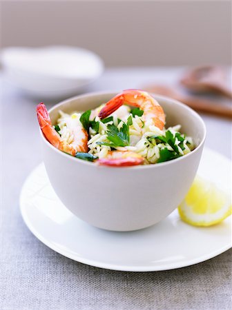 shrimp salad - Rice,shrimp and coriander salad Stock Photo - Rights-Managed, Code: 825-05815504