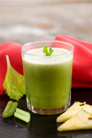 Celery,pineapple and parsley smoothie Stock Photo - Rights-Managed, Code: 825-05815655