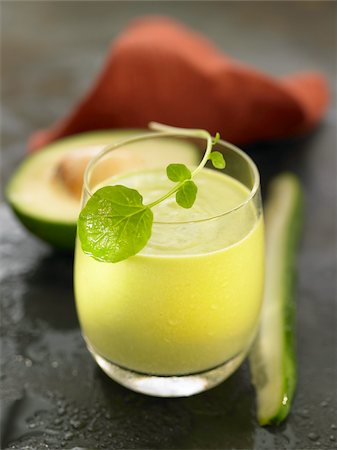 Watercress,cucumber and avocado smoothie Stock Photo - Rights-Managed, Code: 825-05815658