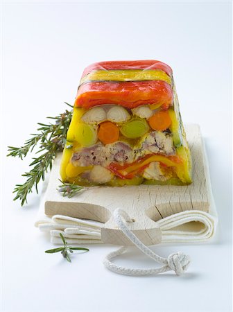 Summer vegetable and seafood terrine Foto de stock - Con derechos protegidos, Código: 825-05815811