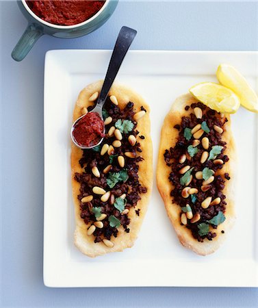 Tapenade and pine nuts on bread Stock Photo - Rights-Managed, Code: 825-05816030