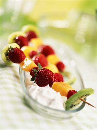 fresh peach - Fresh fruit brochettes with ricotta Stock Photo - Rights-Managed, Code: 825-05811978