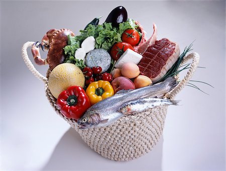 basket of summer products from the market Stock Photo - Rights-Managed, Code: 825-05812040