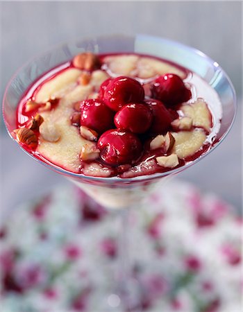 simsearch:825-07652734,k - Glass of semolina and sour griotte cherries Stock Photo - Rights-Managed, Code: 825-05812267