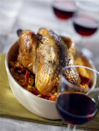 Roast guinea-fowl with polenta Stock Photo - Rights-Managed, Code: 825-05812330