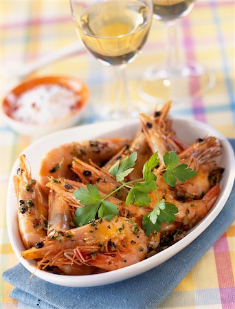 simsearch:825-07599520,k - Pan-fried shrimps with garlic Fotografie stock - Rights-Managed, Codice: 825-05812372