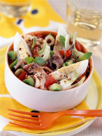 simsearch:652-05807374,k - Tuna and anchovy salad Stock Photo - Rights-Managed, Code: 825-05812383