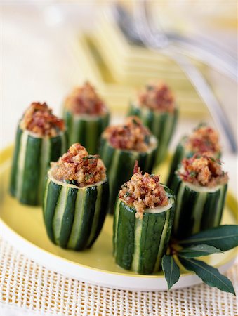 simsearch:652-03800373,k - Cucumbers stuffed with beef Stock Photo - Rights-Managed, Code: 825-05812390