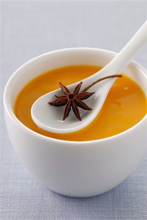 pumpkin soup - Pumpkin soup with star anise Stock Photo - Rights-Managed, Code: 825-05813326