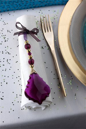 sequin - Fancy napkin ring Stock Photo - Rights-Managed, Code: 825-05813421