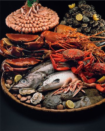 fish platter - Tray of seafood Stock Photo - Rights-Managed, Code: 825-05813892