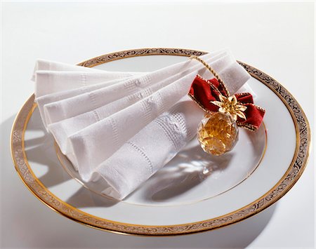 Fancy plate and napkin Stock Photo - Rights-Managed, Code: 825-05835927
