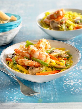 Rice with vegetables and gambas Stock Photo - Rights-Managed, Code: 825-05836032
