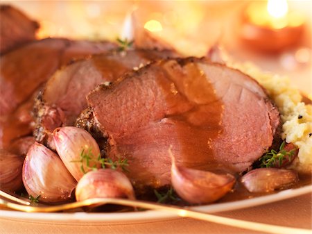 simsearch:652-05809138,k - Leg of lamb with garlic Stock Photo - Rights-Managed, Code: 825-05836126