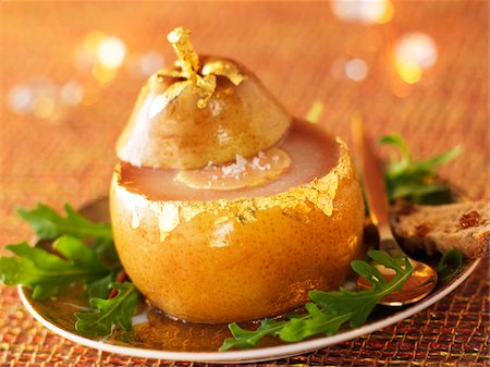 simsearch:825-05814404,k - Stewed pear with foie gras Stock Photo - Rights-Managed, Code: 825-05836127