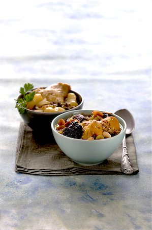 Rabbit and prune Tajine,chicken and Jerusalem artichoke Tajine Stock Photo - Rights-Managed, Code: 825-05836216