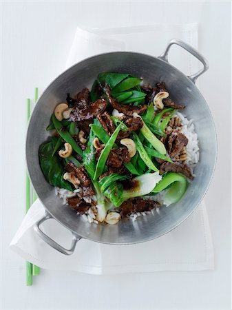 simsearch:652-05809237,k - Rice with caramelized beef,sugar pea and cashews Stock Photo - Rights-Managed, Code: 825-05836383