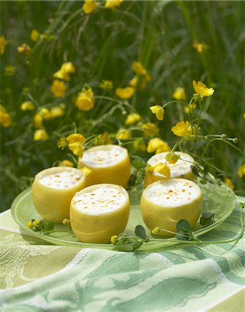 Lemon yoghurts serve in lemons Stock Photo - Rights-Managed, Code: 825-05836431