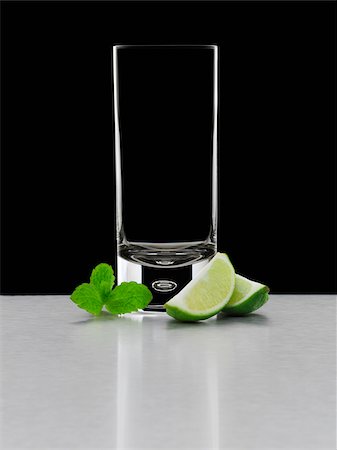 Empty glass for a Mojito Stock Photo - Rights-Managed, Code: 825-05836640