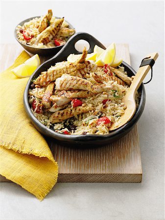 pan fried - Pilaf rice with sliced chicken breasts Stock Photo - Rights-Managed, Code: 825-05836668