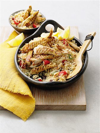 frying pan - Pilaf rice with sliced chicken breasts Stock Photo - Rights-Managed, Code: 825-05836668