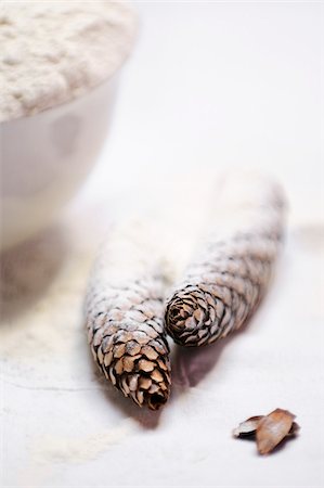 pinecones - Fir cones and flour Stock Photo - Rights-Managed, Code: 825-05836752